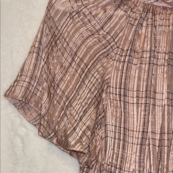 Rebecca Taylor Pink Pleated Blouse with Flutter Sleeves - Picture 4 of 7